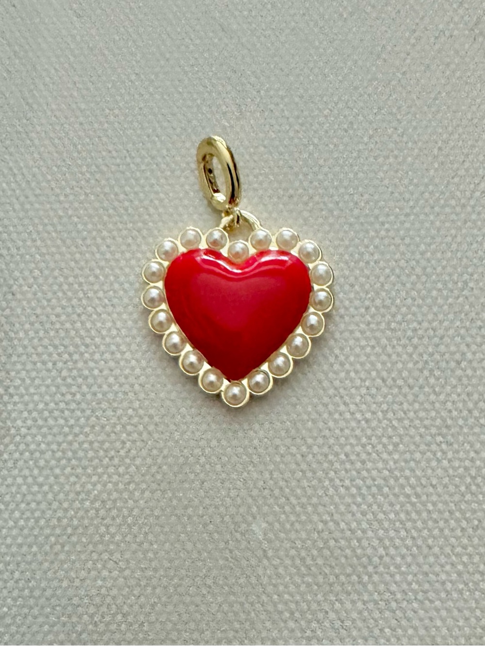 Gorjana Red Heart Pendant with Pearl Border